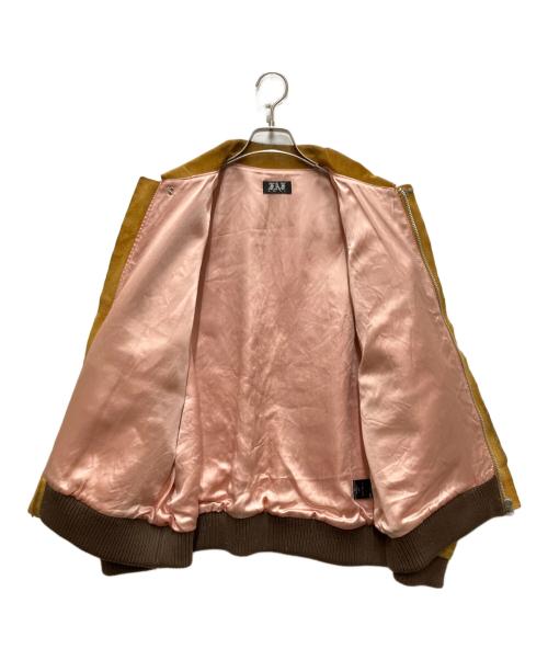 Fake Ass Flowers（フェイク アス フラワーズ）Fake Ass Flowers (フェイク アス フラワーズ) ヌバックレザージャケット ブラウン サイズ:2の古着・服飾アイテム