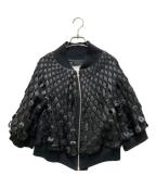 noir kei ninomiyaノワール ケイ ニノミヤ）の古着「エコレザー編みジャケット」｜ブラック