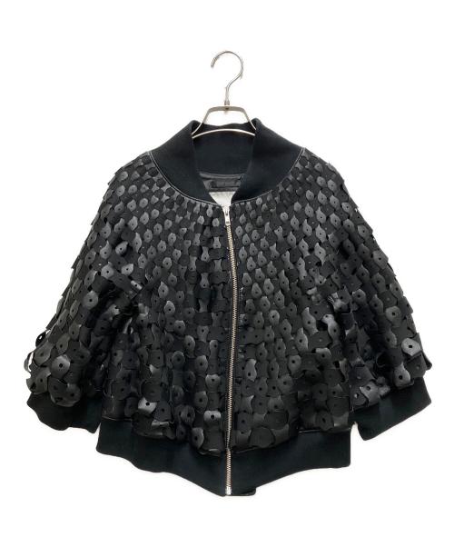 noir kei ninomiya（ノワール ケイ ニノミヤ）noir kei ninomiya (ノワール ケイ ニノミヤ) エコレザー編みジャケット ブラック サイズ:Sの古着・服飾アイテム