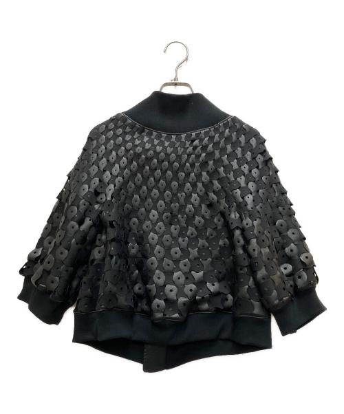 noir kei ninomiya（ノワール ケイ ニノミヤ）noir kei ninomiya (ノワール ケイ ニノミヤ) エコレザー編みジャケット ブラック サイズ:Sの古着・服飾アイテム
