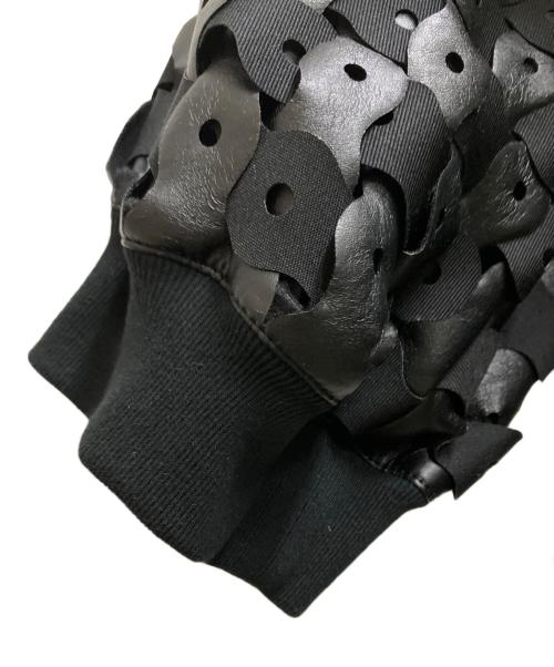 noir kei ninomiya（ノワール ケイ ニノミヤ）noir kei ninomiya (ノワール ケイ ニノミヤ) エコレザー編みジャケット ブラック サイズ:Sの古着・服飾アイテム