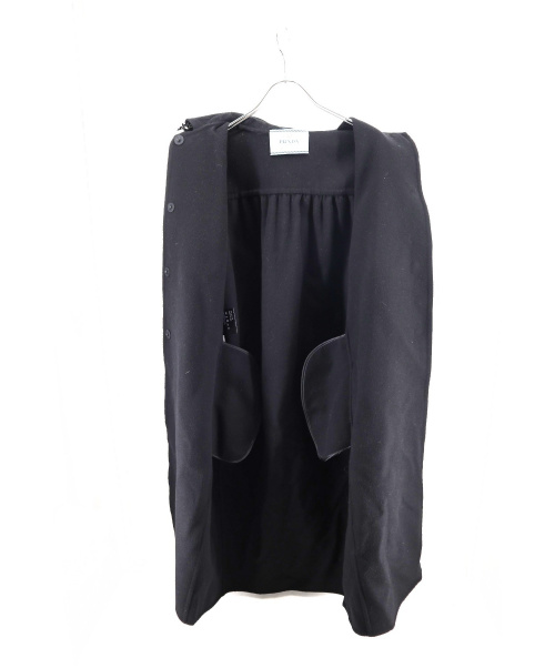 PRADA（プラダ）PRADA (プラダ) ヴァージンウールビジューコート ブラック サイズ:42の古着・服飾アイテム