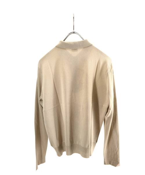 HERMES（エルメス）HERMES (エルメス) シルクスカーフ柄ポロシャツ ベージュ×ブラウン サイズ:38の古着・服飾アイテム