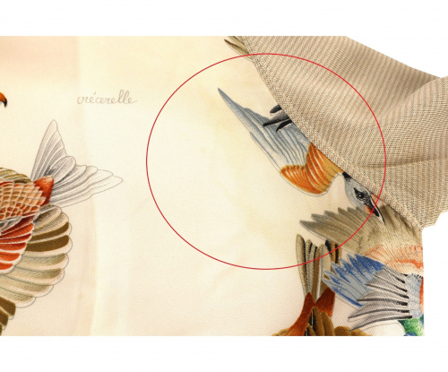 HERMES（エルメス）HERMES (エルメス) シルクスカーフ柄ポロシャツ ベージュ×ブラウン サイズ:38の古着・服飾アイテム