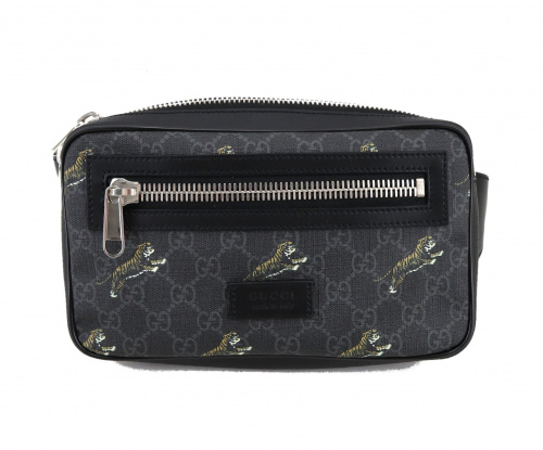 GUCCI（グッチ）GUCCI (グッチ) ボディーバッグ ブラック サイズ:－ GGスプリーム タイガー ベルトバッグの古着・服飾アイテム