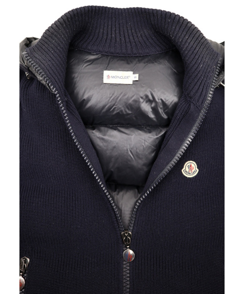 MONCLER（モンクレール）MONCLER (モンクレール) ニット切替ダウンジャケット　maglione tricot  ネイビー サイズ:Sの古着・服飾アイテム