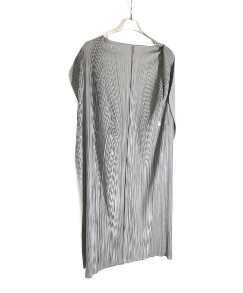 PLEATS PLEASE（プリーツプリーズ）PLEATS PLEASE (プリーツプリーズ) プリーツロングカーディガン グレー サイズ:3の古着・服飾アイテム