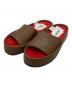 JAKKE（ジャッキー）の古着「LEAH SLIDE BEIGEサンダル コンビスライドサンダル」｜ブラウン×レッド
