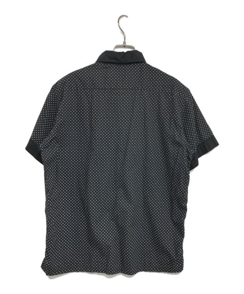 CALEE（キャリー）CALEE (キャリー) ショートスリーブボーリングドットシャツ ブラック×ホワイト サイズ:Lの古着・服飾アイテム