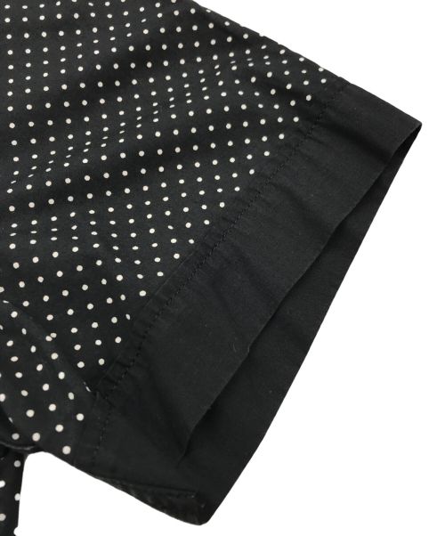 CALEE（キャリー）CALEE (キャリー) ショートスリーブボーリングドットシャツ ブラック×ホワイト サイズ:Lの古着・服飾アイテム