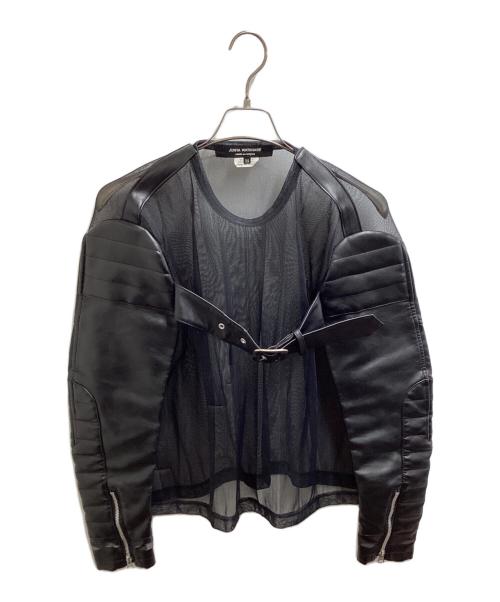 JUNYA WATANABE COMME des GARCONS（ジュンヤワタナベ コムデギャルソン）JUNYA WATANABE COMME des GARCONS ((ジュンヤワタナベ コムデギャルソン) レザースリーブシアープルオーバー　JS-B001　AD2016 ブラック サイズ:XSの古着・服飾アイテム