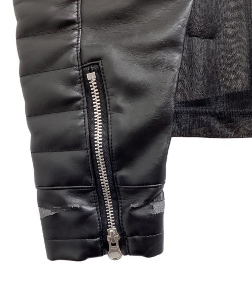 JUNYA WATANABE COMME des GARCONS（ジュンヤワタナベ コムデギャルソン）JUNYA WATANABE COMME des GARCONS ((ジュンヤワタナベ コムデギャルソン) レザースリーブシアープルオーバー　JS-B001　AD2016 ブラック サイズ:XSの古着・服飾アイテム