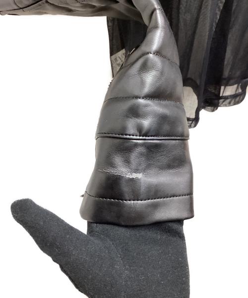 JUNYA WATANABE COMME des GARCONS（ジュンヤワタナベ コムデギャルソン）JUNYA WATANABE COMME des GARCONS ((ジュンヤワタナベ コムデギャルソン) レザースリーブシアープルオーバー　JS-B001　AD2016 ブラック サイズ:XSの古着・服飾アイテム