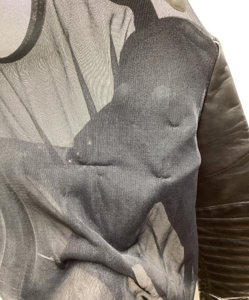 JUNYA WATANABE COMME des GARCONS（ジュンヤワタナベ コムデギャルソン）JUNYA WATANABE COMME des GARCONS ((ジュンヤワタナベ コムデギャルソン) レザースリーブシアープルオーバー　JS-B001　AD2016 ブラック サイズ:XSの古着・服飾アイテム