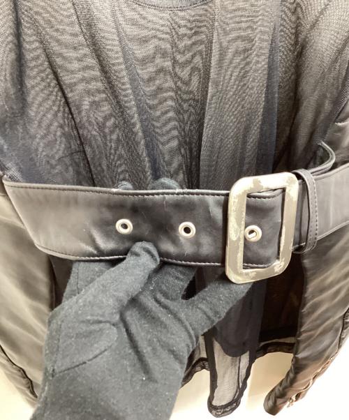 JUNYA WATANABE COMME des GARCONS（ジュンヤワタナベ コムデギャルソン）JUNYA WATANABE COMME des GARCONS ((ジュンヤワタナベ コムデギャルソン) レザースリーブシアープルオーバー　JS-B001　AD2016 ブラック サイズ:XSの古着・服飾アイテム