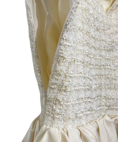 sheller（シェリエ）sheller (シェリエ) ダブルフリルツイードトップス アイボリー サイズ:FREEの古着・服飾アイテム