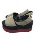 MM6 Maison Margiela (エムエムシックス メゾンマルジェラ) 厚底ストラップサンダル　プラットフォーム　スウェード ベージュ×ブラック サイズ:35：4000円