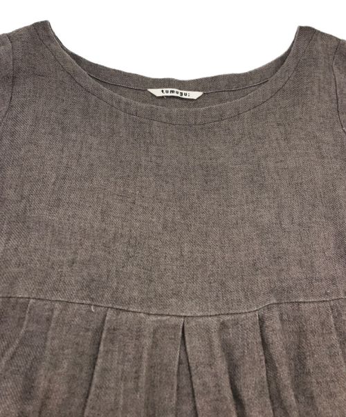 tumugu（ツムグ）tumugu (ツムグ) リネンビエラワンピース ブラウン サイズ:FREEの古着・服飾アイテム