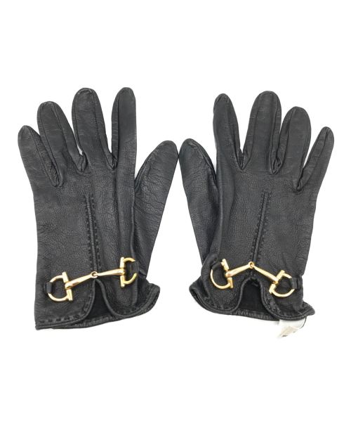 GUCCI（グッチ）GUCCI (グッチ) ホースビットレザーグローブ ブラックの古着・服飾アイテム