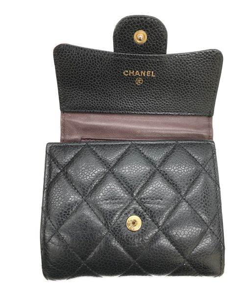 CHANEL（シャネル）CHANEL (シャネル) 3つ折り財布 ブラックの古着・服飾アイテム