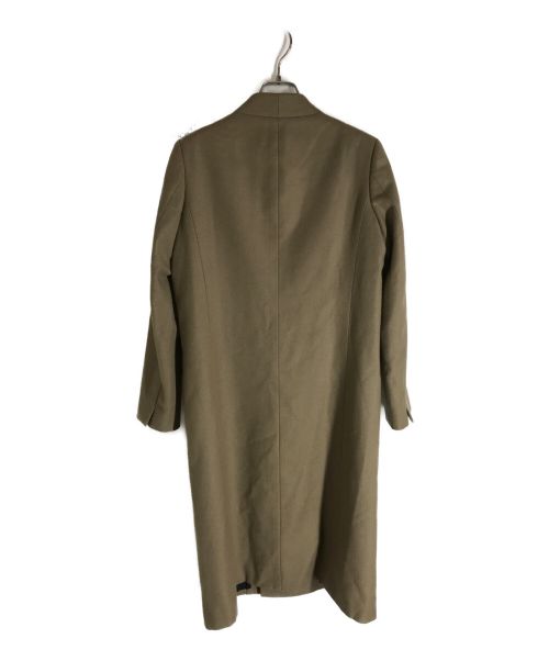 HYKE（ハイク）HYKE (ハイク) ノーカラーロングダブルコート ベージュ サイズ:Mの古着・服飾アイテム
