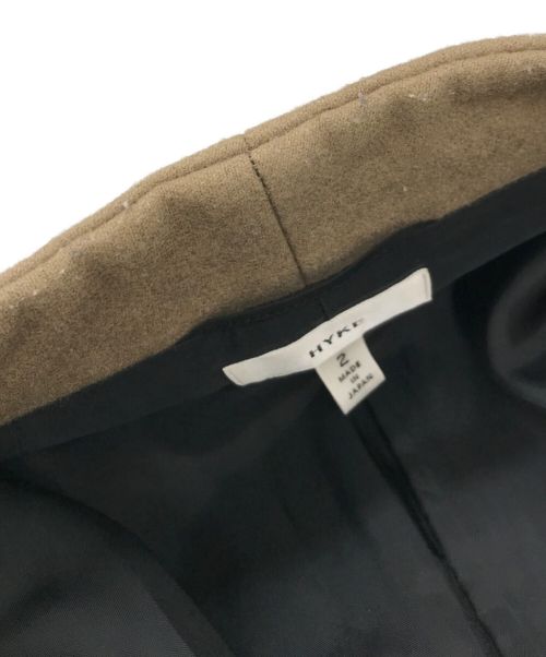 HYKE（ハイク）HYKE (ハイク) ノーカラーロングダブルコート ベージュ サイズ:Mの古着・服飾アイテム
