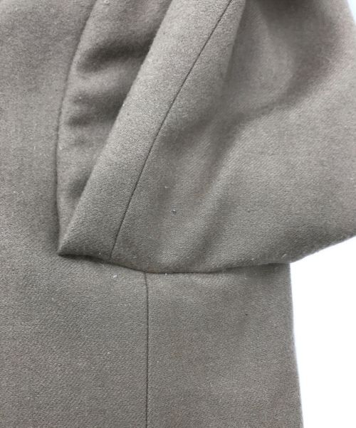 HYKE（ハイク）HYKE (ハイク) ノーカラーロングダブルコート ベージュ サイズ:Mの古着・服飾アイテム
