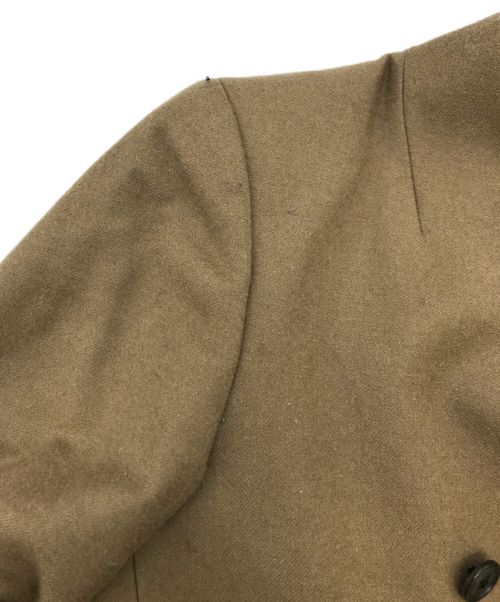 HYKE（ハイク）HYKE (ハイク) ノーカラーロングダブルコート ベージュ サイズ:Mの古着・服飾アイテム