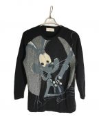 ICEBERG×DISNEYアイスバーグ ディズニー）の古着「刺繍クルーネックニット」｜ブラック×グレー