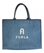 FURLAフルラ）の古着「オポチュニティ トートバッグ ブルー デニム ショッピングバッグ BX1542」｜インディゴ