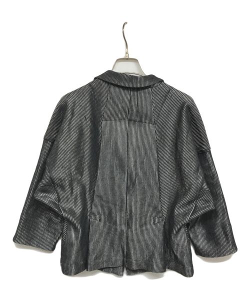 ISSEY MIYAKE（イッセイミヤケ）ISSEY MIYAKE (イッセイミヤケ) コットン ストライプジャケット　IM41FD501 ブラック サイズ:2の古着・服飾アイテム