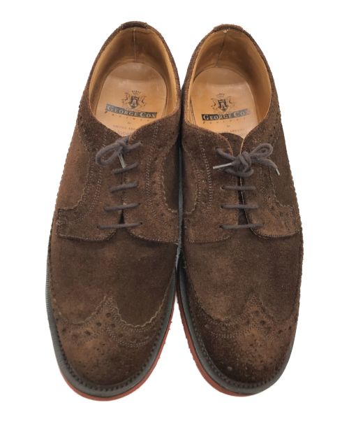 GEORGE COX（ジョージコックス）GEORGE COX (ジョージコックス) green label relaxing (グリーンレーベルリラクシング) 別注グリンレーベルウイングチップスウェードシューズ ブラウン サイズ:9の古着・服飾アイテム