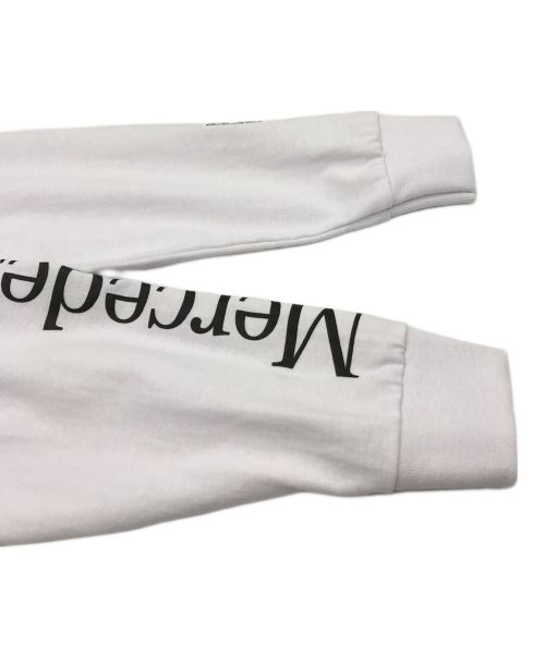 MERCEDES ANCHOR INC（メルセデス アンカー インク）MERCEDES ANCHOR INC (メルセデス アンカー インク) スリーブプリントクルーネックカットソー PRO CLUBボディ ホワイト×ブラック サイズ:Sの古着・服飾アイテム