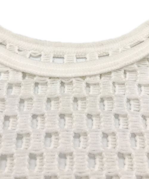 FUMIE=TANAKA（フミエタナカ）FUMIE=TANAKA (フミエタナカ) mall mesh P/O　 F22S-27　モールメッシュプルオーバー ホワイト サイズ:1の古着・服飾アイテム