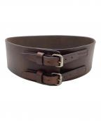 HYKEハイク）の古着「LEATHER KIDNEY BELT  レザーキドニーベルト」｜ブラウン