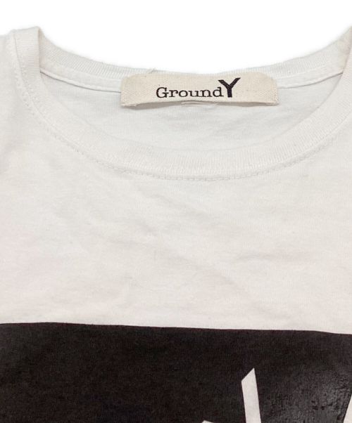 GROUND Y（グラウンドワイ）GROUND Y (グラウンドワイ) プリントカットソー GA-T71-076 ホワイト サイズ:4の古着・服飾アイテム