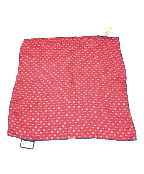GUCCI（グッチ）GUCCI (グッチ) シルクハンカチ GGロゴ 630517 3G001 レッドの古着・服飾アイテム