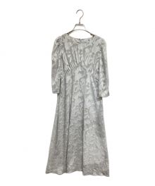 barohoma（バロホマ）の古着「Chiffon jacquard onepiece 」｜グレー