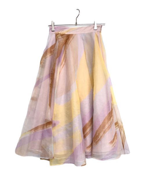 CELFORD（セルフォード）CELFORD (セルフォード) アブストラクトプリントスカート　CWFS221003 ピンク サイズ:36の古着・服飾アイテム