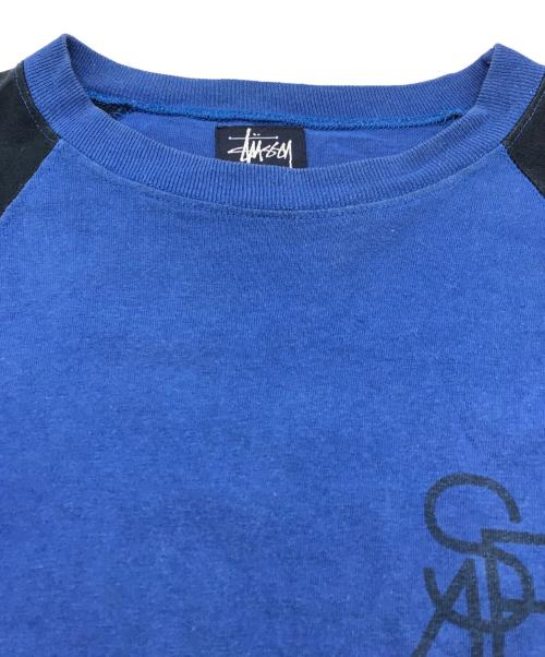 stussy（ステューシー）stussy (ステューシー) ラグランTシャツ　OLDstussy ブルー サイズ:Sの古着・服飾アイテム