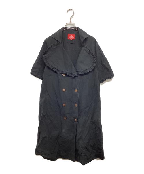 Vivienne Westwood RED LABEL（ヴィヴィアンウエストウッドレッドレーベル）Vivienne Westwood RED LABEL (ヴィヴィアンウエストウッドレッドレーベル) ラブフリルカラーシャツワンピース　ベルト欠品 ブラック サイズ:00の古着・服飾アイテム