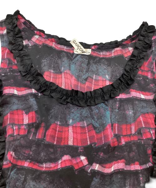 COMME des GARCONS（コムデギャルソン）COMME des GARCONS (コムデギャルソン) 転写プリントワンピース GB-O031  AD2008 バッドテイスト期 ブラック×ピンク サイズ:Sの古着・服飾アイテム