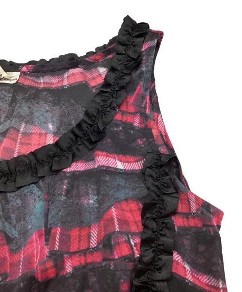 COMME des GARCONS（コムデギャルソン）COMME des GARCONS (コムデギャルソン) 転写プリントワンピース GB-O031  AD2008 バッドテイスト期 ブラック×ピンク サイズ:Sの古着・服飾アイテム