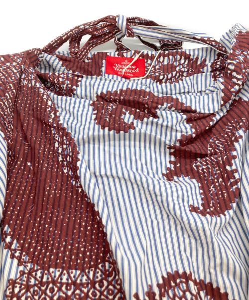 Vivienne Westwood RED LABEL（ヴィヴィアンウエストウッドレッドレーベル）Vivienne Westwood RED LABEL (ヴィヴィアンウエストウッドレッドレーベル) ブラウスワンピース ホワイト×レッド サイズ:00 未使用品の古着・服飾アイテム