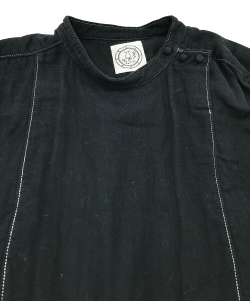 Madder Madder（マダマダ）Madder Madder (マダマダ) ノーカラーギャザーワンピース　MM222OP04 ブラック サイズ:FREEの古着・服飾アイテム