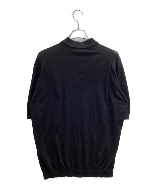 JOHN SMEDLEY（ジョンスメドレー）JOHN SMEDLEY (ジョンスメドレー) WACKO MARIA (ワコマリア) ニット ショートスリーブ ポロ ブラック サイズ:Lの古着・服飾アイテム