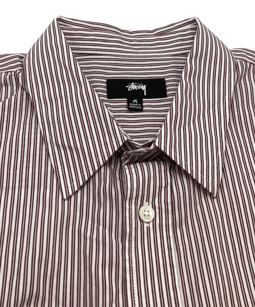 stussy（ステューシー）stussy (ステューシー) BOXY SS SHIRT 8 BALL STRIPE　1110329 ホワイト×レッド サイズ:Mの古着・服飾アイテム