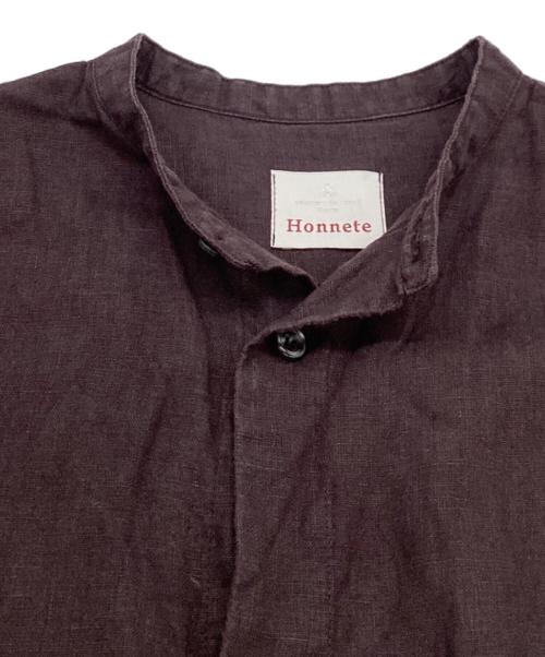 Honnete（オネット）Honnete (オネット) リネンシャツワンピース / linen shirt one piece ブラウン サイズ:FREEの古着・服飾アイテム