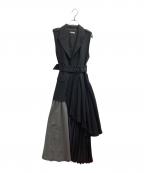 Lumier×yukkoリュミエ×ユッコ）の古着「ASYMMETRY GILET DRESS 44314-3JM」｜ブラック