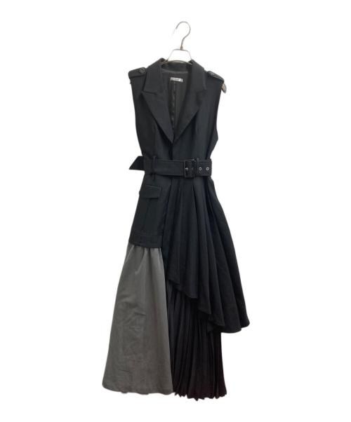 Lumier（リュミエ）Lumier (リュミエ) YUKKO (ユッコ) ASYMMETRY GILET DRESS 44314-3JM ブラック サイズ:Mの古着・服飾アイテム